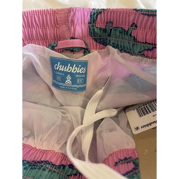 CHUBBIES MEN’S THE GLADES PINK ALLIGATOR 5.5" SWIM TRUNKS XS NWT $69 - Picture 4 of 4